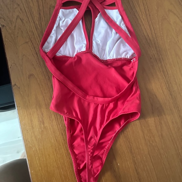 Red Brazilian bodysuit for workouts or styling one size fits all - Picture 2 of 2